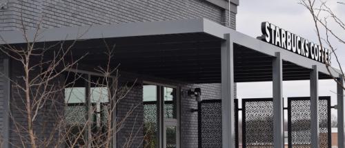 Post-supported architectural aluminum canopy
